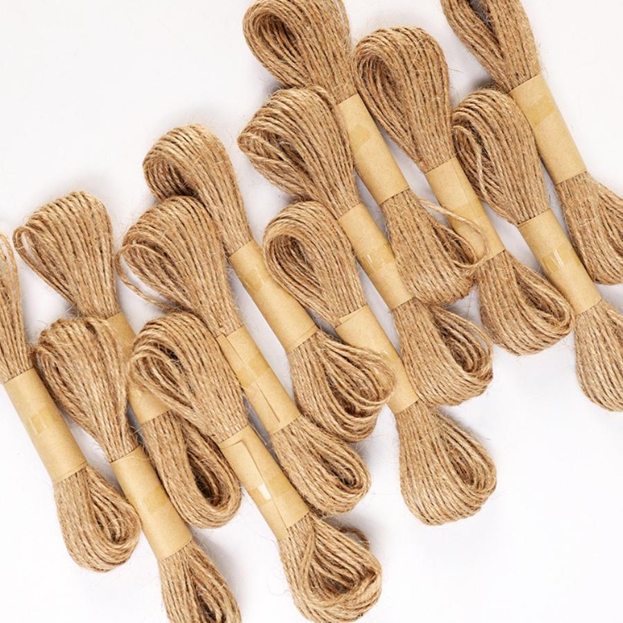 12pcs 10M Jute Twine Colorful Woven Rope For Diy Crafts Home Wedding Decoration Knitting Cord Craft Supply Gift Ring