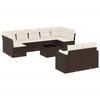 VidaXL Salon de Jardin avec Coussins 10 pcs, Canapés de Terrasse, Ensemble de Meubles de Patio, Mobilier d'Extérieur, Marron 3251770