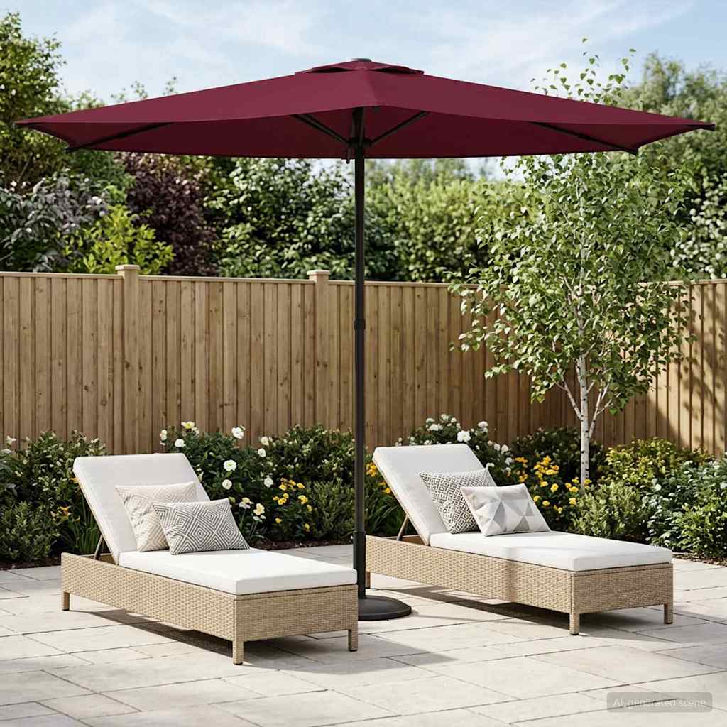 Garden Umbrella with Base 270 X 270 Cm Polyester Rectangular