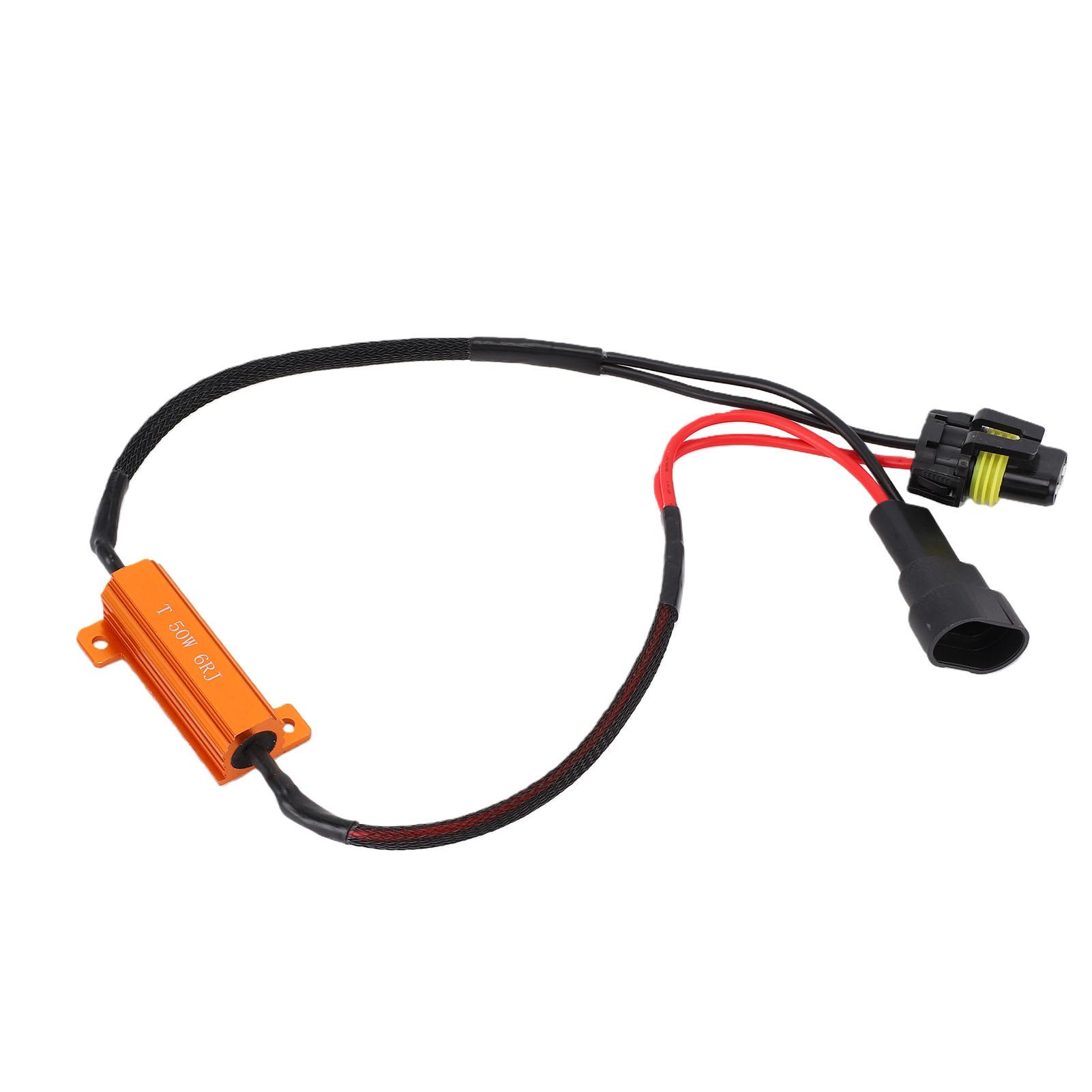 

9006 LED Load Resistor Kit 50W 6Ohm Harness Adapter Anti Flicker Error Decoder Warning Canceller for LED DRL Fog Light
