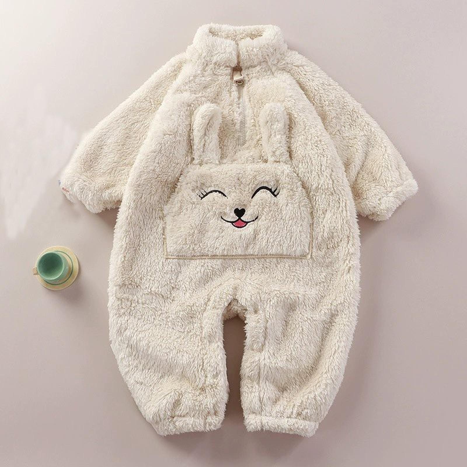 

Теплый комбинезон для малышей и детей ясельного возраста, милая мультяшная пижама для дома 66 бежевый