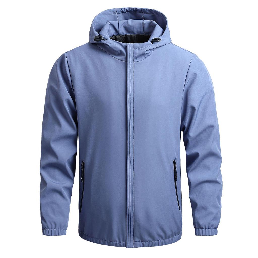 Men's Korean Style Casual Baseball Jacket with Hood - Solid Color, Trendy, Customizable