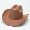Hot-selling Cowboy Top Hat Western Gentleman's Hat Rolled Brim Convex Top Retro Riding Hat Men's and Women's Tweed Felt