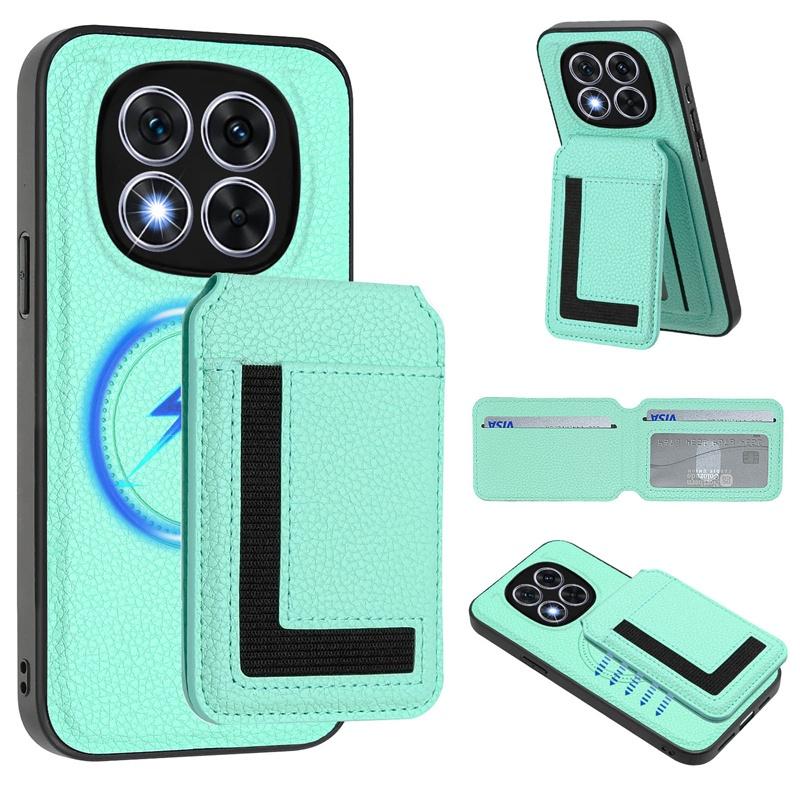 For Redmi 14C 14R A4 A3 13C A3X Note 13 14 Pro Plus Pro+ 13R Turbo3 4G 5G Case Cover Card Holder Stand Coin Magnetic Wallet Supports Wireless Charging