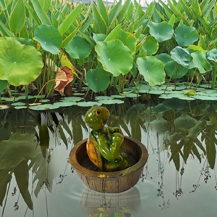 Unique Floating Turtles Frogs Sculpture With Rowing Theme Decorative Ornament For Outdoor Fountains Or Indoor Vignettes