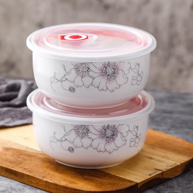 Qiwai 3-Piece Microwave Ceramic Fresh-Keeping Bowl Set