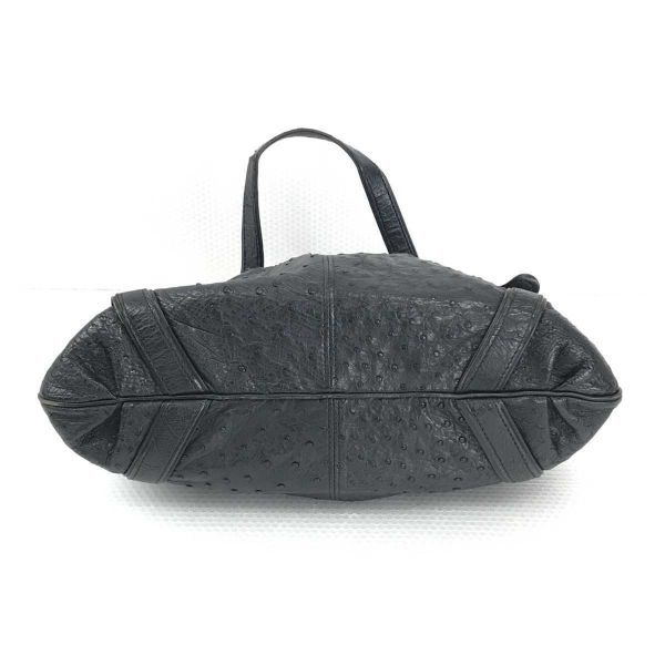 Ostrich Leather Handbag Black(USED)