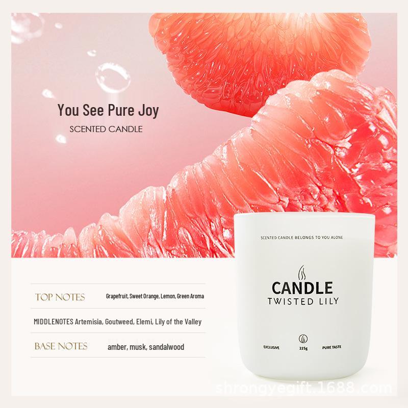 Twisted Lily Ebony Sandalwood Aroma Candle - Long-lasting Essential Oil Fragrance for Homes & Bedrooms