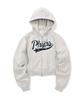 Physical Department [Women'S] Crop Startail Zip-Up Hoodie_Oatmeal
