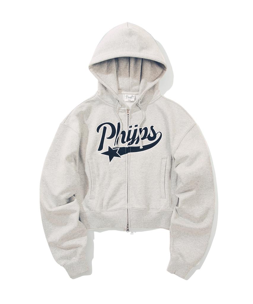 Physical Department [Women'S] Crop Startail Zip-Up Hoodie_Oatmeal