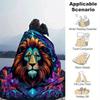 1pc Lion Printing Lightweight Flannel Blanket, Comfortable and Warm Blanket, for Camping Sofa Bed and Couch Office, Gift