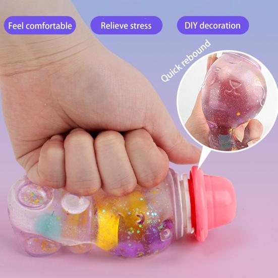 1 Set Funny Bear Squeeze Toy Soft TPR Cartoon Water Fillable Bear Squishes Toy Creative Stress Relief Sensory Fidget Toys