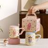 High End Niche Cup Gift Box  Cute and Good Looking Mug  Souvenir Gift  Water Cup Gift  Ceramic Cup Lid   Spoon