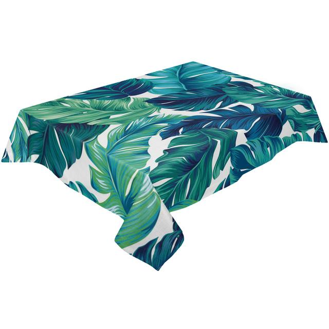 Față de masă rezistentă la apă, frunze de plante tropicale de banane, decorațiuni de nunta