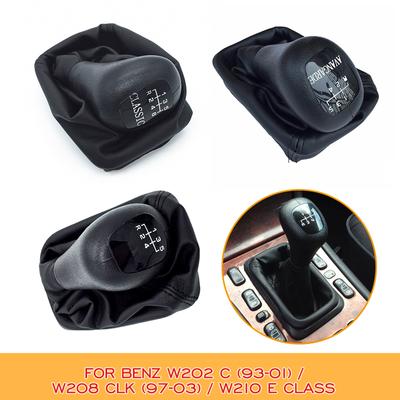 5/6 geschwindigkeit Schaltknauf Sitck Kopf Leder Gamasche Boot Abdeckung Fall Kappe für Mercedes Benz W202 C (93-01) / W208 CLK (97-03) / W210 E-Klasse