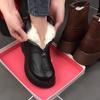 Front Zipper Martin Boots Women's Autumn and Winter Soft Leather Round Head Fleece Warm Thick Bottom Short Vintage Boots
