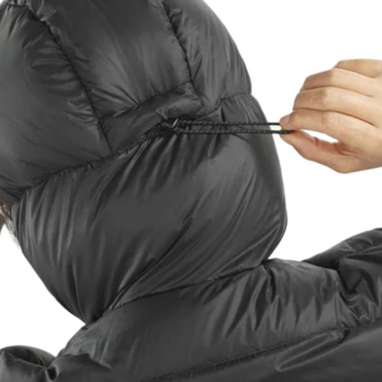 Salomon Outline Novelty Down Comfortable Hooded Zipper Solid Color Down Jacket Women Jackets Deep-Black C22775