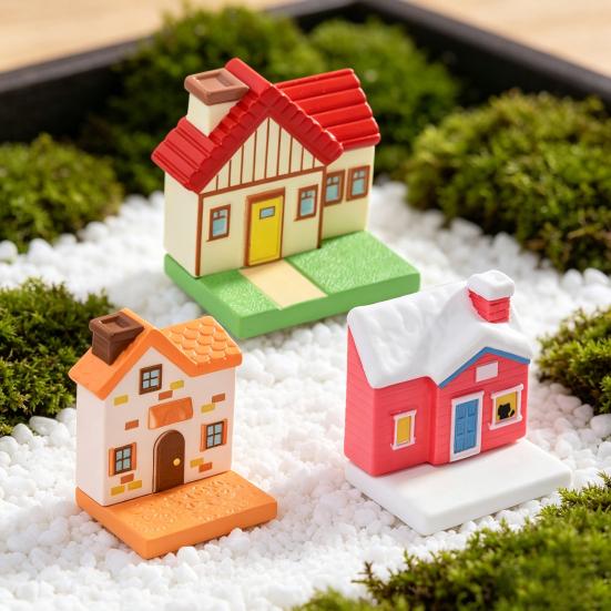 Miniature Garden Ornaments, Resin Fairy Tale House Shape, Outdoor Decor for Patio Gardens DIY Landscape Accessories