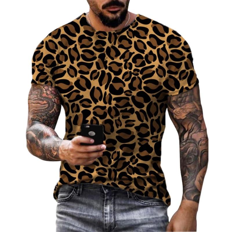 Fashion Leopard Graphic T-shirt for Men Summer Casual Women Streetwear 3D Print Camisetas T Shirt Men Clothing Harajuku Tops Tee