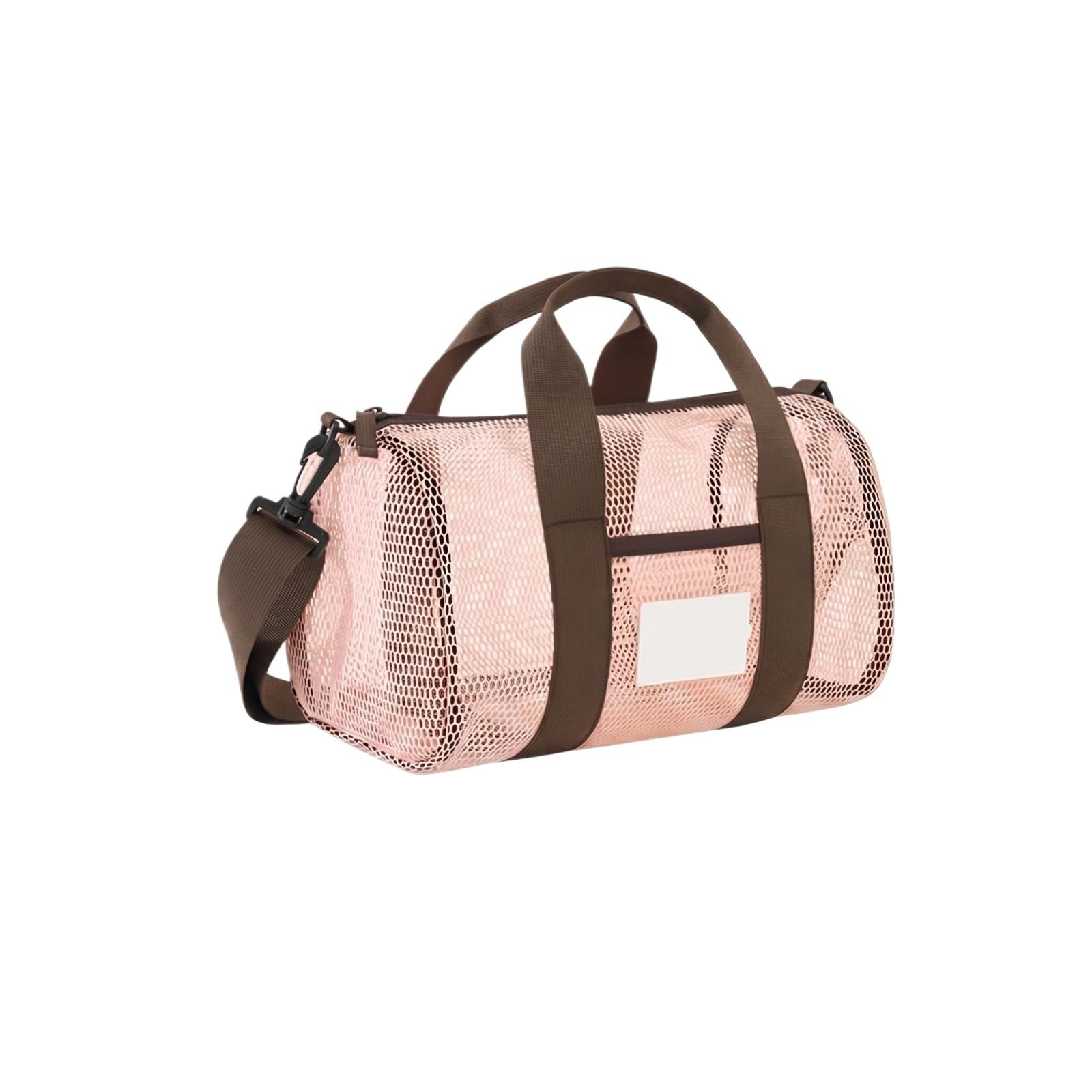 

Mesh Beach Bag with Dual Handles and Adjustable Shoulder Strap Lightweight Drying Swim Gym Tote for Outdoor Sports and Vacation Use one size рожевий