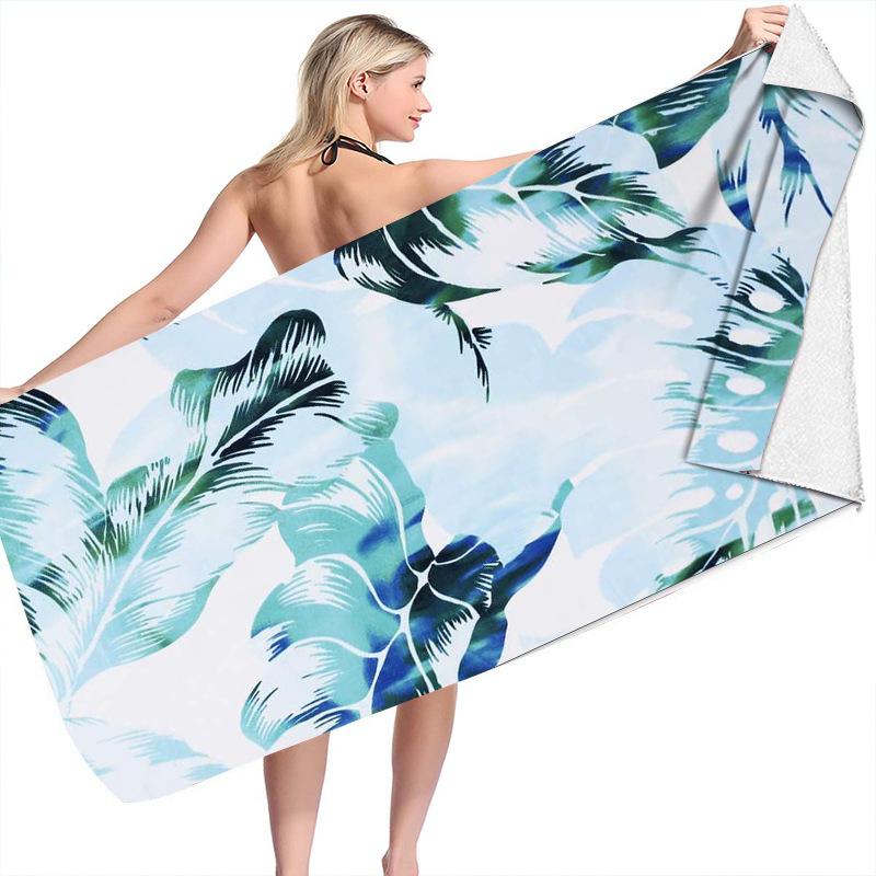 Flamingo Summer Beach digital-printed polyester Superfine fiber double-sided fleece Beach vacation bath towel, beach towel