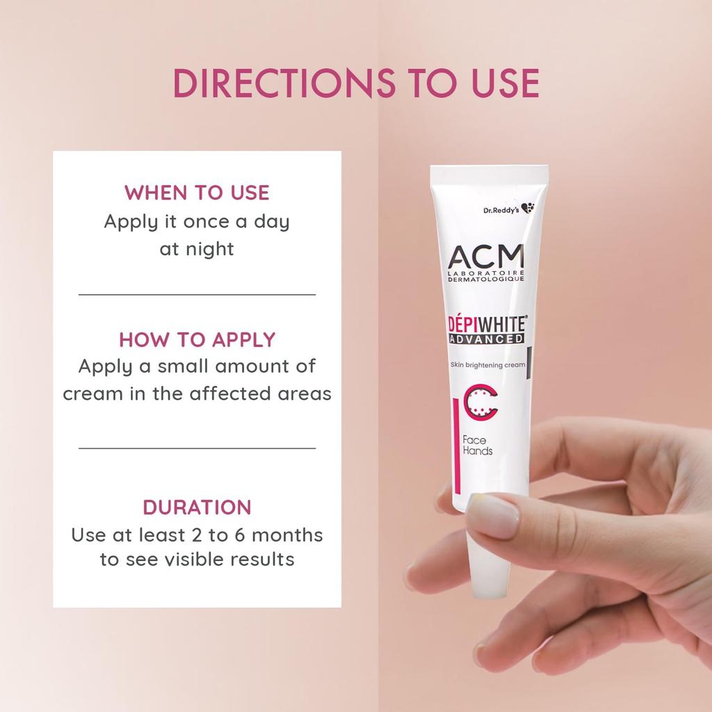 Dr Reddy's Depiwhite Advanced Cream 15ml for Bright Even-Toned Skin and Dark Spot Reduction