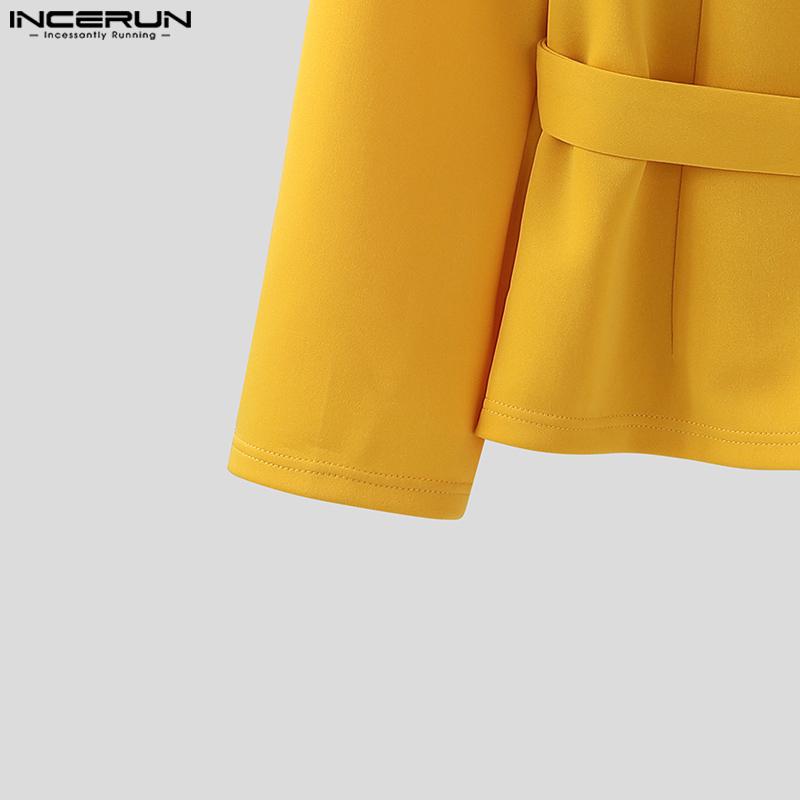 INCERUN Men Long Sleeve Hollow Out Cutout Party Thin Blazer Coats