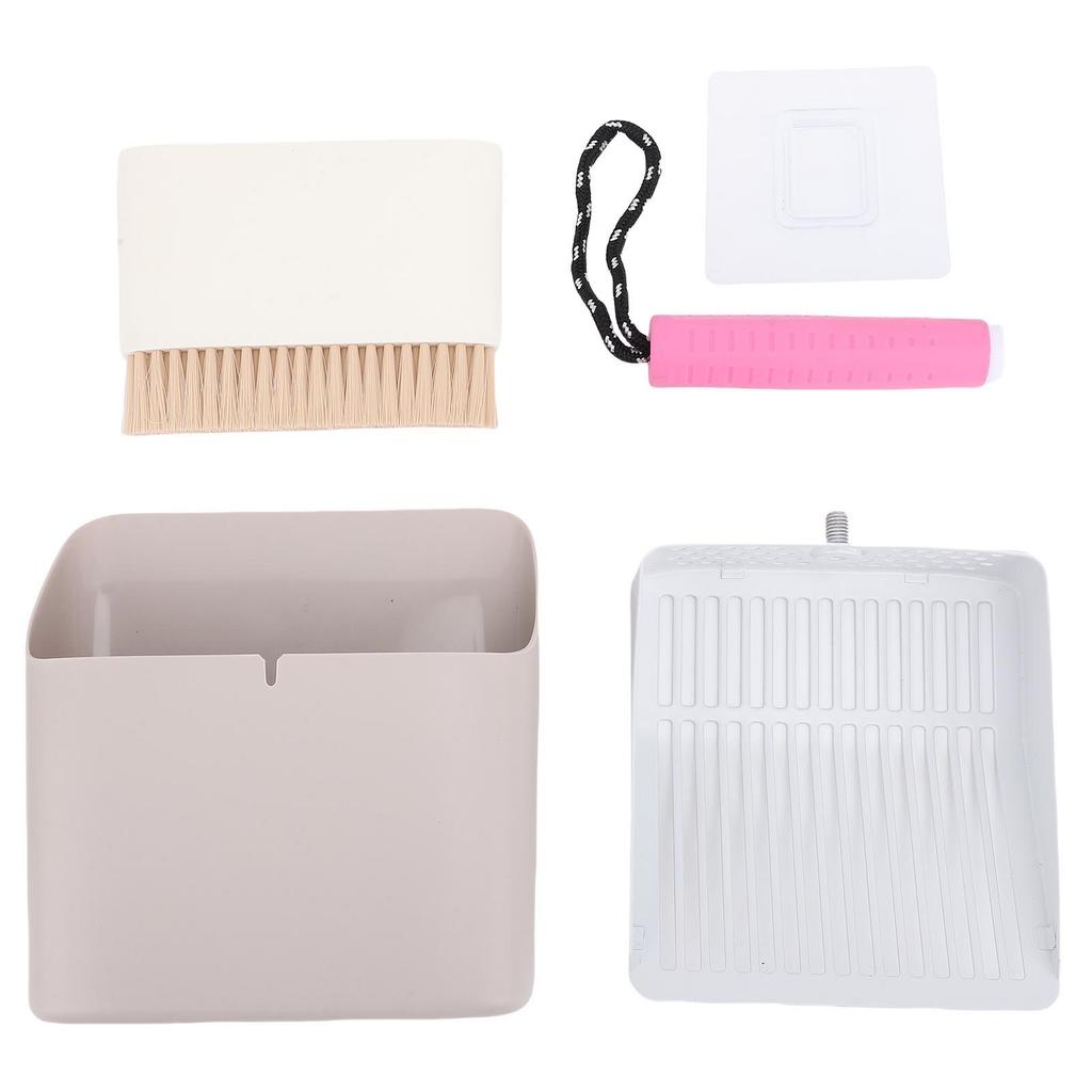 Cat Litter Scoop with Holder Base Broom Dustpan Set Detachable Stainless Steel Kitty Litter Scooper