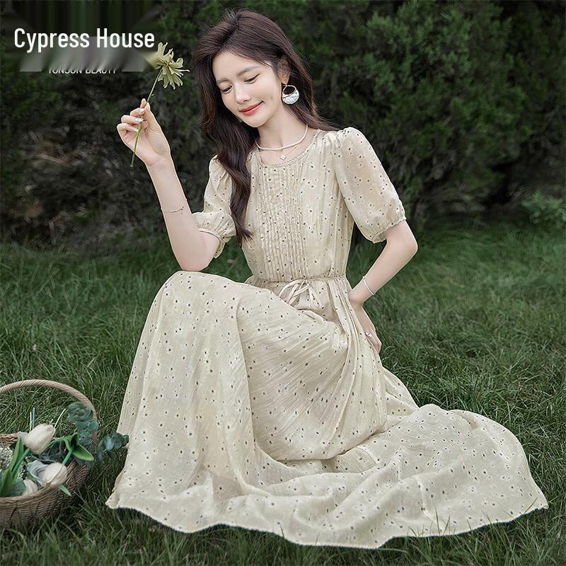 Женское элегантное милое плиссированное платье с принтом, длинное L