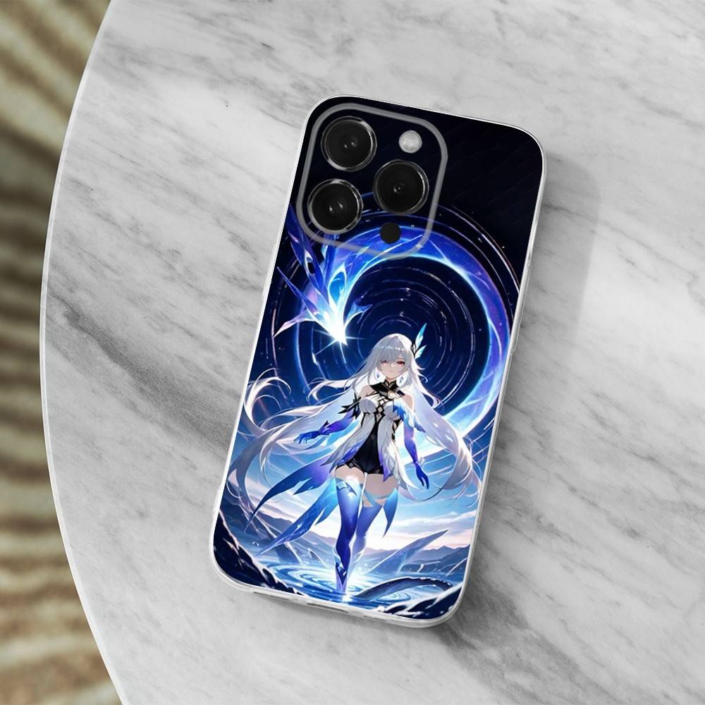 Genshin Impact Skirk Game For iPhone 12,Mini,16,X,17,Plus,11,Max,13,XR,15,Pro,14,SE,XS,Transparent Soft Cover Case