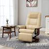 Reclining Swivel Chair, with Footrest - Cream White