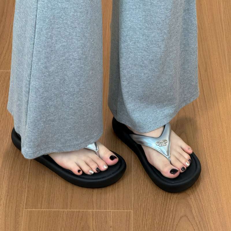 Island Holiday~ Thick-bottomed flip-flops Korean version of casual versatile slippers 2025 summer new sandals
