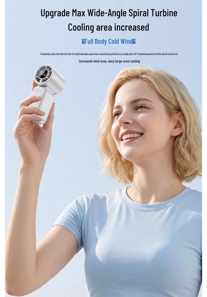 Portable USB High-Speed Turbine Fan - Compact Handheld Semiconductor Cooling Fan for Home Use
