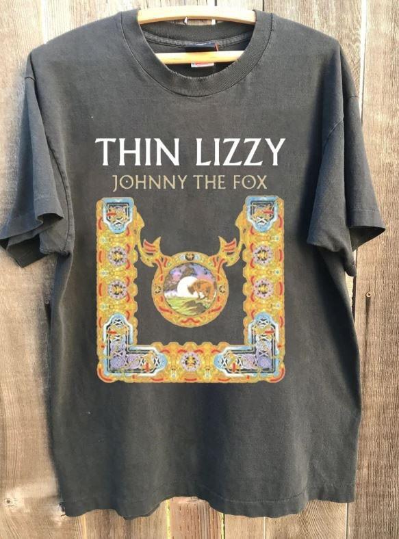 Thin Lizzy Johnny The Fox Album Charcoal Cotton Tshirt Unisex S5XL KH18037 Unisex T-Shirt XXXXL