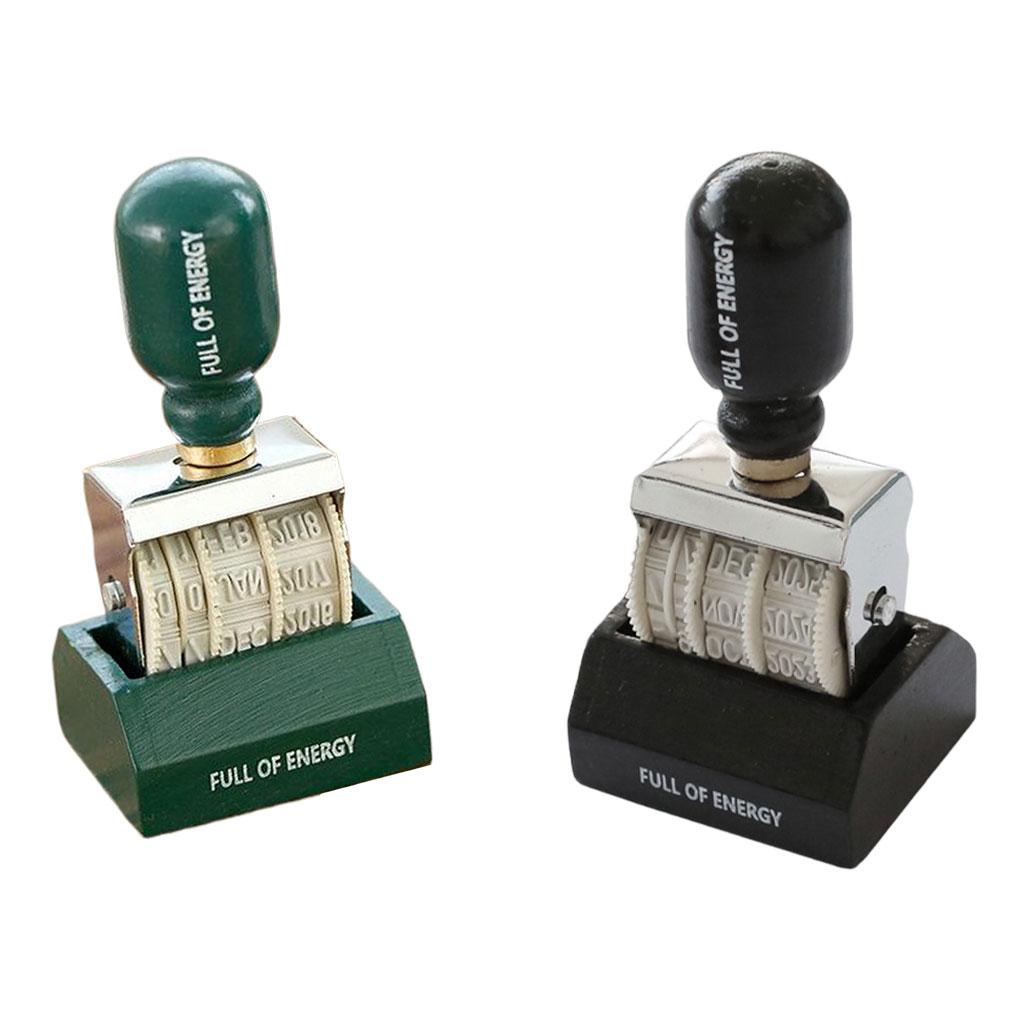 Wooden Handle Dater Stamp Office Date Stamper For DIY Craft Wooden Handle Dater Stamp Adjustable Date
