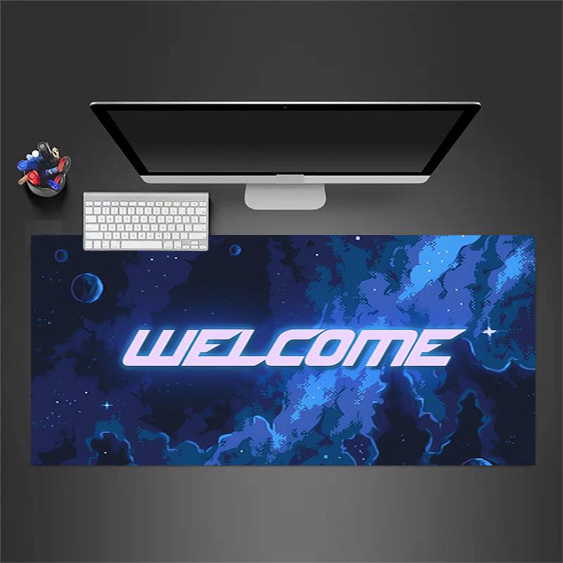 1pc Welcome Space Neon Computer Pad  Mouse Pads for Desk,Gamers and Office Use 020263