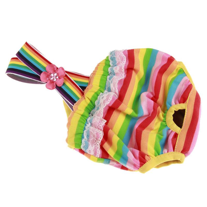 Cute Pet Stripes Printing Straps Physiological Pant for Dogs