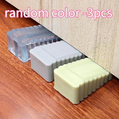 3 Stück Kreativer Winddichter Türstopper, Kunststoff Mattierte Oberfläche, Sicherheits-Türbarriere, Anti-Kollisions-Türstopper, Zufällige Farben