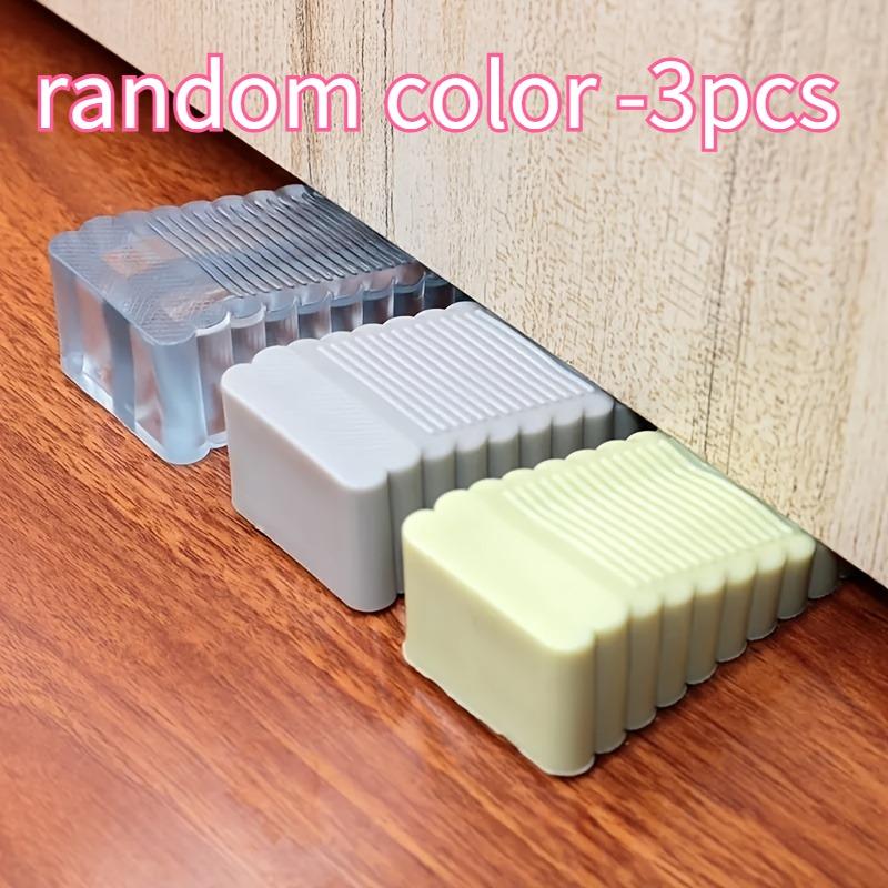 3pcs Creative Windproof Door Stopper, Plastic Matte Surface, Safety Door Barrier, Anti-Collision Door Stopper, Random Colors