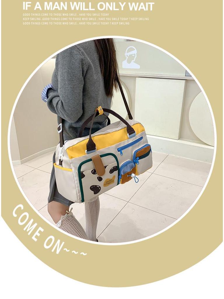 Women’s Large Capacity Color Block Gym & Travel Handbag