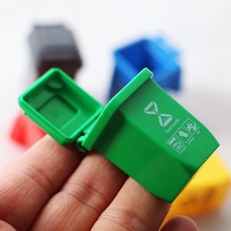5pc Miniature Trash Bins for Dollhouses Cleaning Props Interior Design Model Furniture Accessories