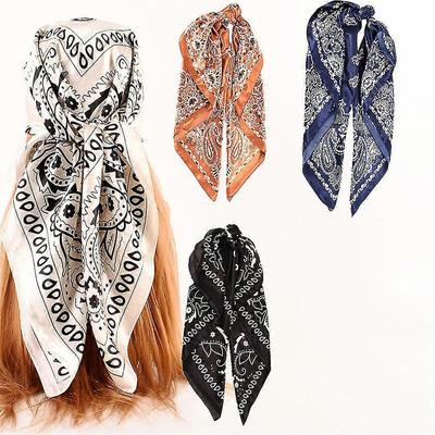4 pezzi Sciarpe Quadrate da 30 Pollici Bandane per Capelli in Seta Sintetica Foulard Satinati per Donna