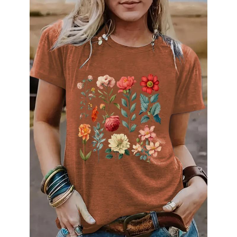 

Round Neck Black Cat Printed Pure Cotton Top Women s T-shirt 6XL