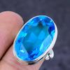 Swiss Blue Topaz Gemstone Handmade 925 Sterling Silver Jewelry Ring Size 5 W8i73