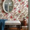 Red Flower Peel And Stick Wallpaper Vintage Floral Self-adhesive PVC Wallpaper Vinyl Furniture Cabinet Sticker For Living Room