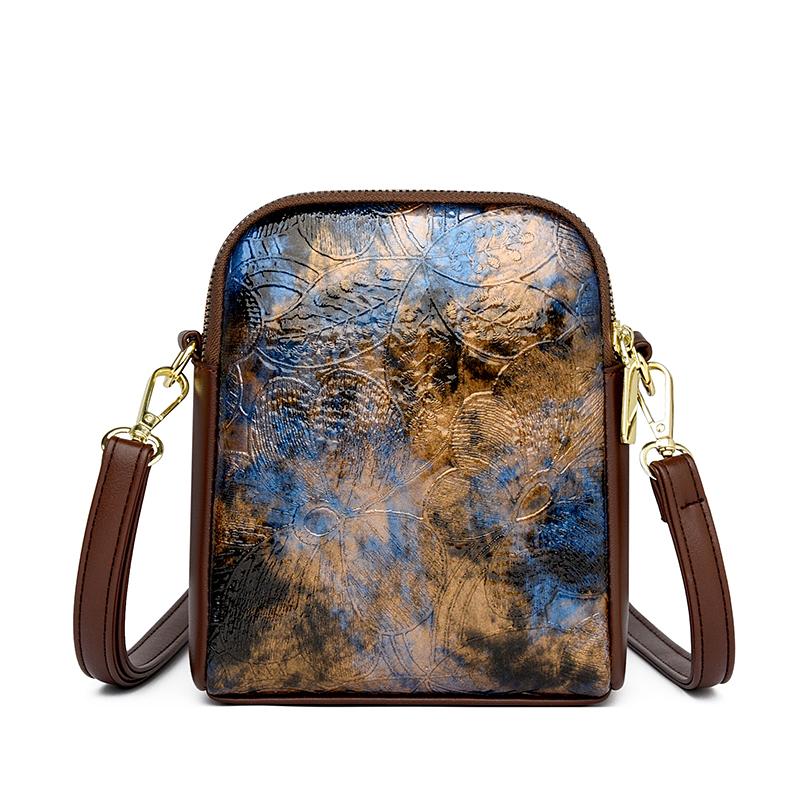 Small Phone Bag Flap Shoulder Bags For Women Soft Leather Printing Color Purse Luxury Designer Ladies Commuting Crossbody Bag