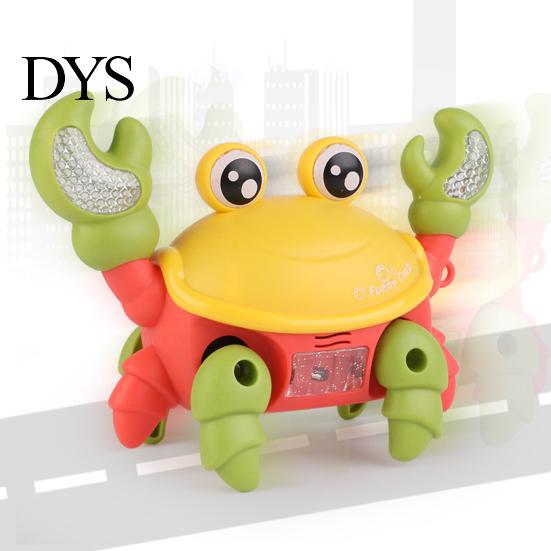 Ornament Electric Crab Toy Light And Music Battery Powered Pull String Cute Walking Laterally Educational Interactive Toys Boys Girls Cartoon Glowing
