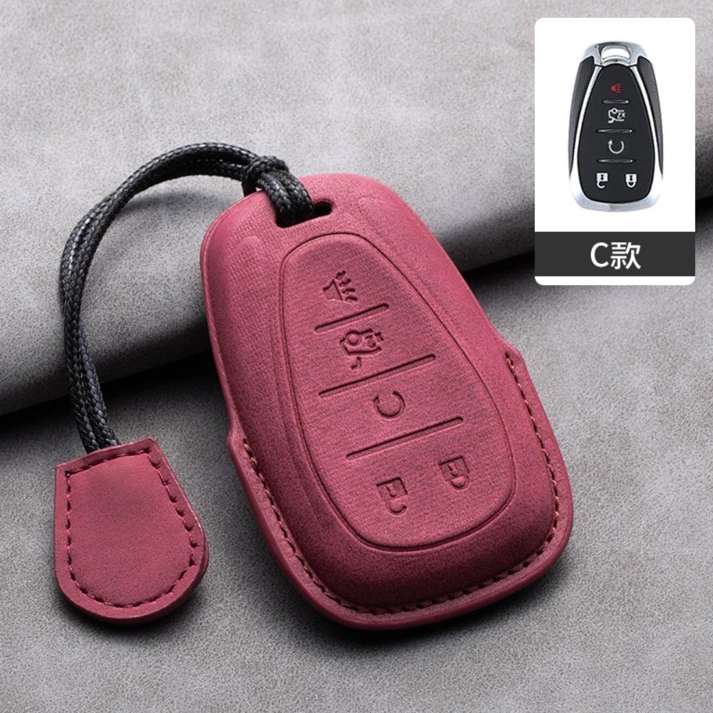 Premium for Nappa Leather Key Cover for Chevy Malibu XL Equinox Blazer Camaro Car Keys