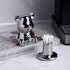 1 Piece of Ceramic Toothpick Holder, Cute Shaped Cotton Toothpick Holder with a Caring Teddy Bear, Fashionable Home Decoration,