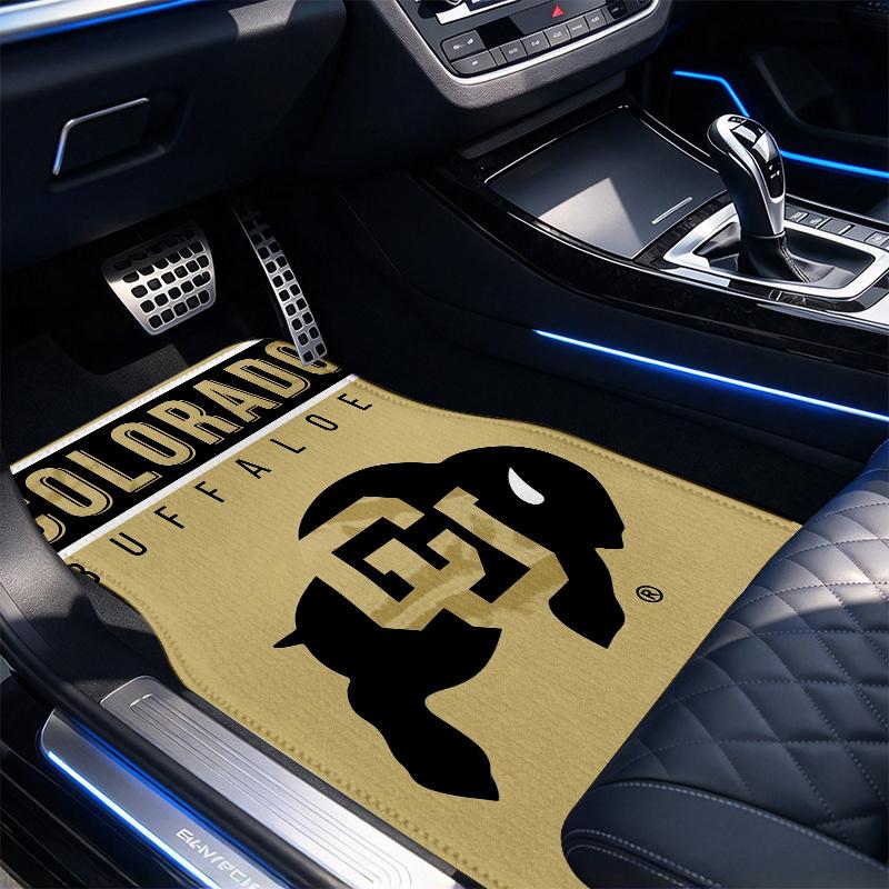 Colorado Buffaloes Black Car Floor Mats Full Coverage All-Season Car Mats, XPE Non-Slip And Wear-Resistant Mats Suitable for SUV Interiors, Textured C